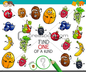 one of a kind game with fruit characters