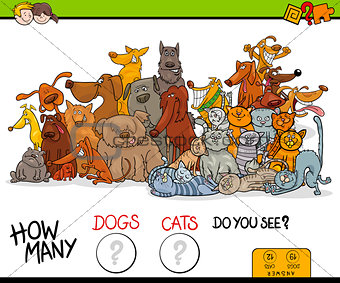 how many dogs and cats educational game