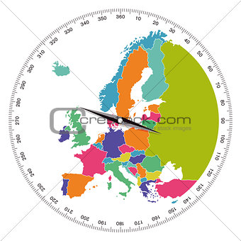 Europe, direction concept, illustration