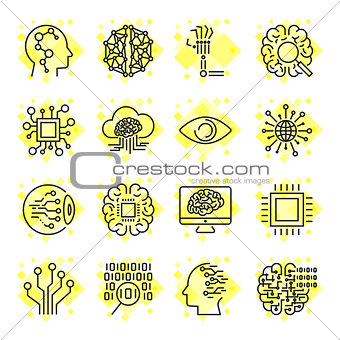Icon set for artificial intelligence