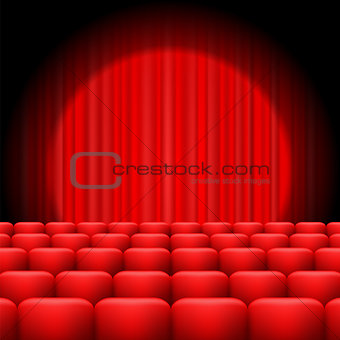 Red Curtains with Spotlight