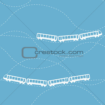 Seamless pattern with train