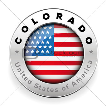 Colorado Usa flag badge button