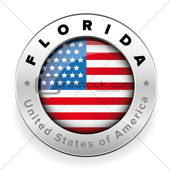 Florida Usa flag badge button
