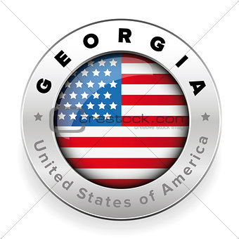 Georgia Usa flag badge button