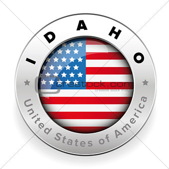 Idaho Usa flag badge button