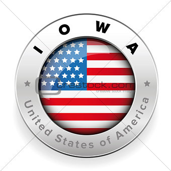 Iowa Usa flag badge button