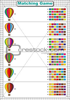 Find the color sequence of the air balloon. visual perception worksheet for kids