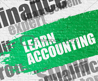 Learn Accounting on White Wall.