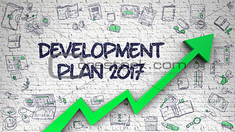 Development Plan 2017 Drawn on White Brick Wall.