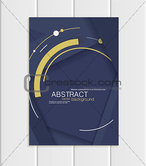 Vector navy brochure A5 or A4 format material design element corporate style