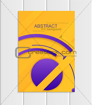 Vector yellow brochure A5 or A4 format material design element corporate style