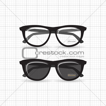 Hipster isolated glasses