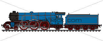 Old blue steam locomotive