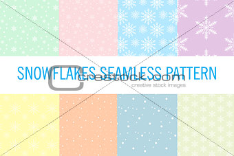 Snowflakes seamless pattern. Snow falls background. Vector illustration.