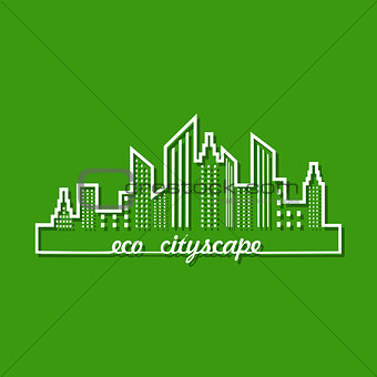 Ecology concept with eco cityscape