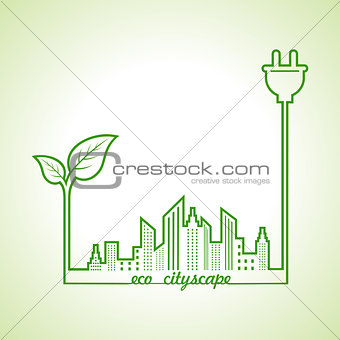Ecology concept with eco cityscape