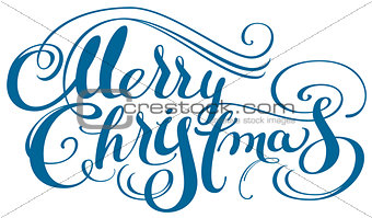 Merry Christmas ornate calligraphy text for greeting card