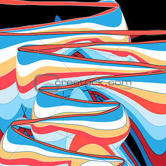 Abstract multicolored linear waves background 