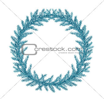 Decorative watercolor Christmas wreath