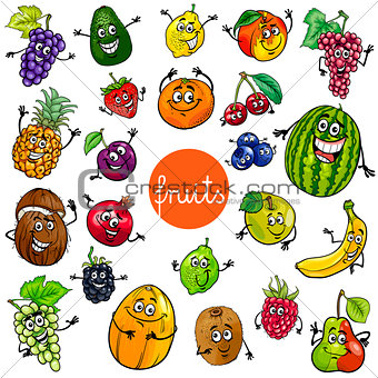 cartoon fruits characters collection
