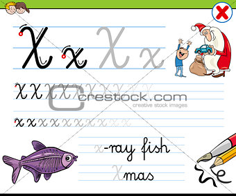 how to write letter X worksheet for kids