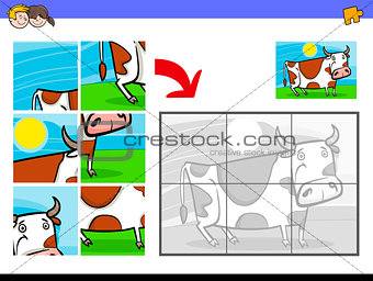 jigsaw puzzles with cow farm animal