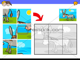 jigsaw puzzles with donkey farm animal