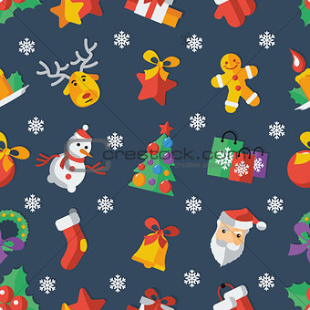 Illustration for Christmas and New Year Flat design Blue Vector illustration