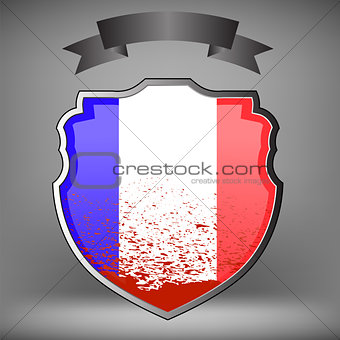 French Shield and Black Ribbon