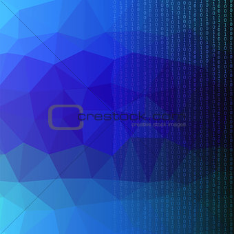 Binary Code Blue Polygonal Background