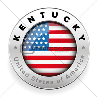Kentucky Usa flag badge button