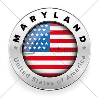 Maryland Usa flag badge button