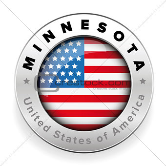 Minnesota Usa flag badge button