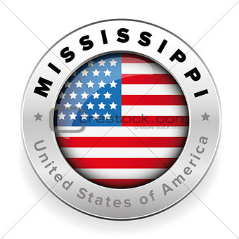 Mississippi Usa flag badge button