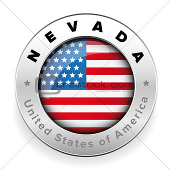 Nevada Usa flag badge button