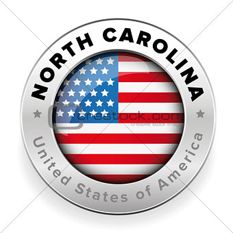 North Carolina Usa flag badge button