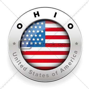 Ohio Usa flag badge button