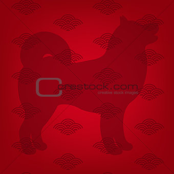 Dog And Red Background