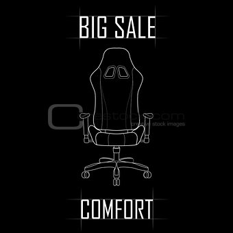 Contour drawing of the chair, big sale, comfort