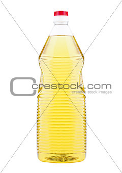 Plastic bottle container of sunflower oil