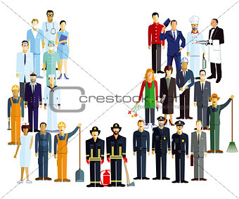 employees, workers, profession illustration