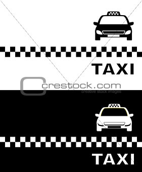black and white business card taxi