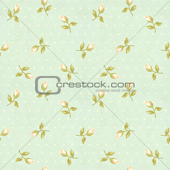 Retro seamless pattern in shabby chic style