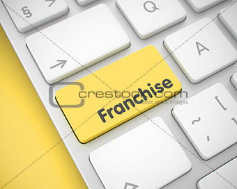 Franchise on the Yellow Keyboard Keypad. 3D.