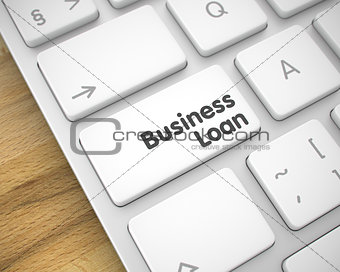 Business Loan on the White Keyboard Key. 3D.