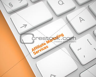 Affiliate Marketing Services on the Keyboard. 3d.