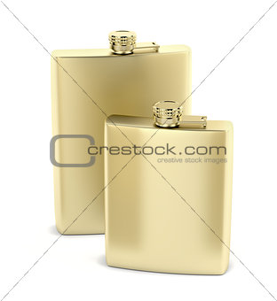 Golden hip flasks