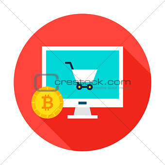 Bitcoin Ecommerce Circle Icon