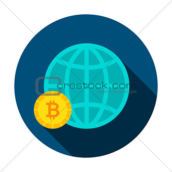 Bitcoin Global Circle Icon
